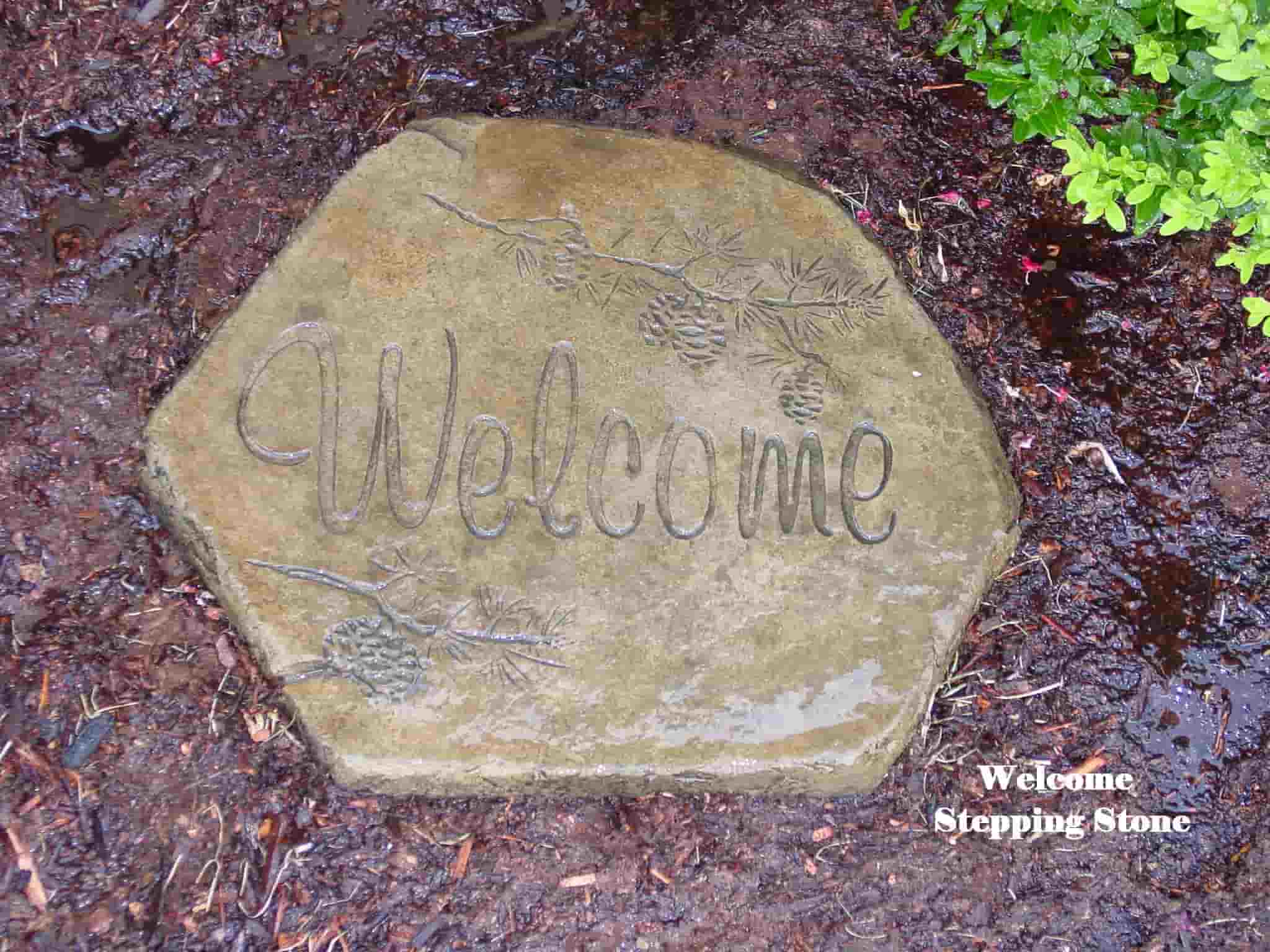 Concrete Works Statuary Inc Welcome Stepping Stone